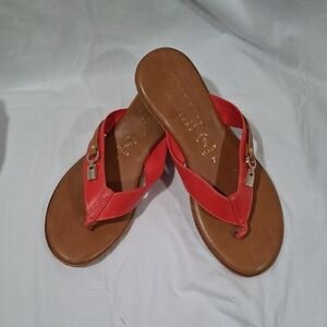 Italian Shoemakers Red and Brown Sandals Size 7